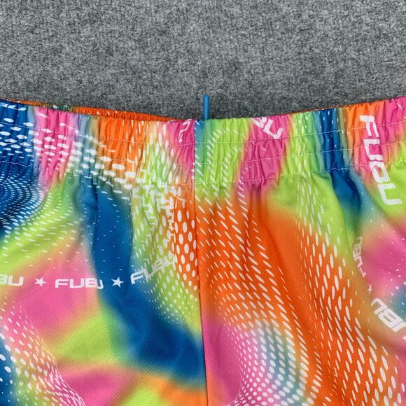 Forever 21 x Fubu Short Womens M Elastic Waist Embroidered Mesh Knit Abstract - Picture 4 of 14